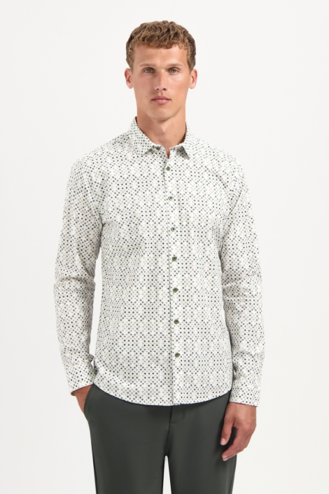 NO-EXCESS shirt stretch allover printed
